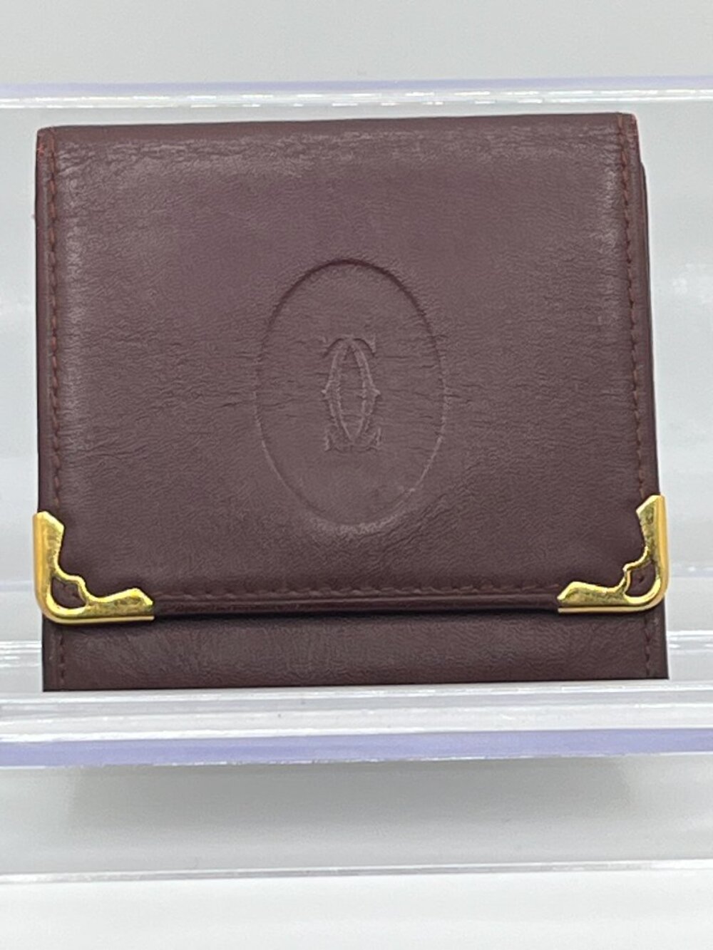 Vintage Cartier Must de Cartier Burgundy Leather Coin Purse